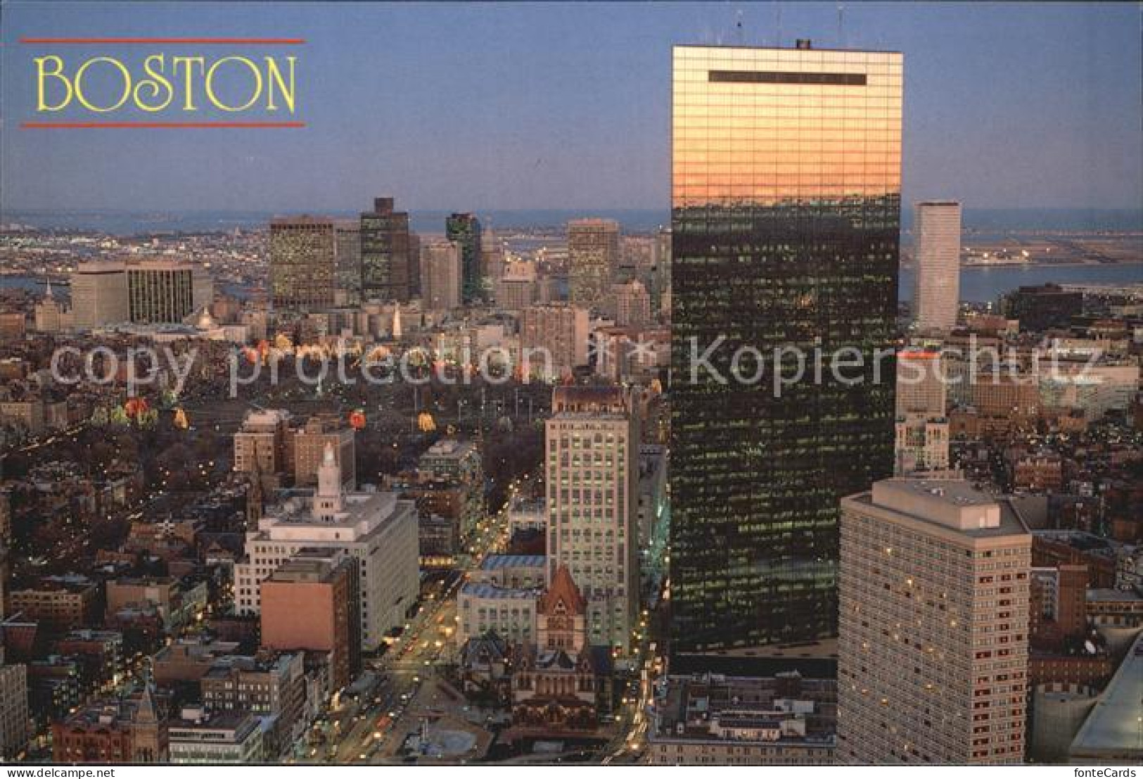 72556290 Boston_Massachusetts Fliegeraufnahme At Nightfall - Andere & Zonder Classificatie