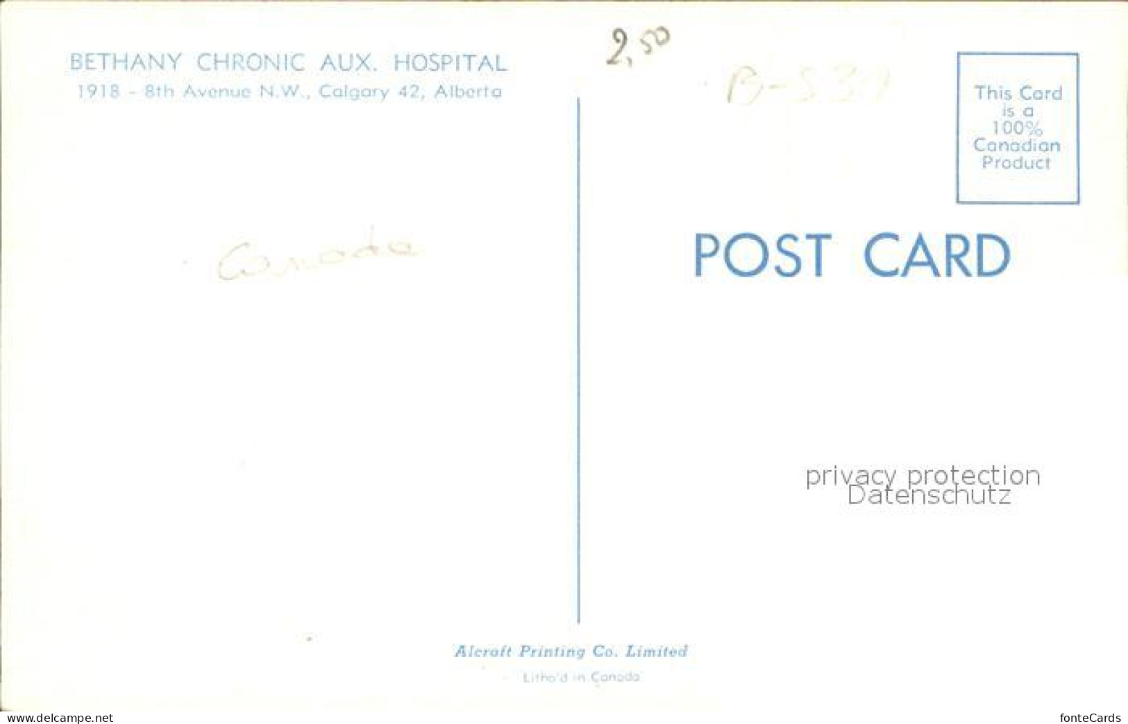 71942246 Alberta  Bethany Auxiliary Hospitals Alberta  - Ohne Zuordnung