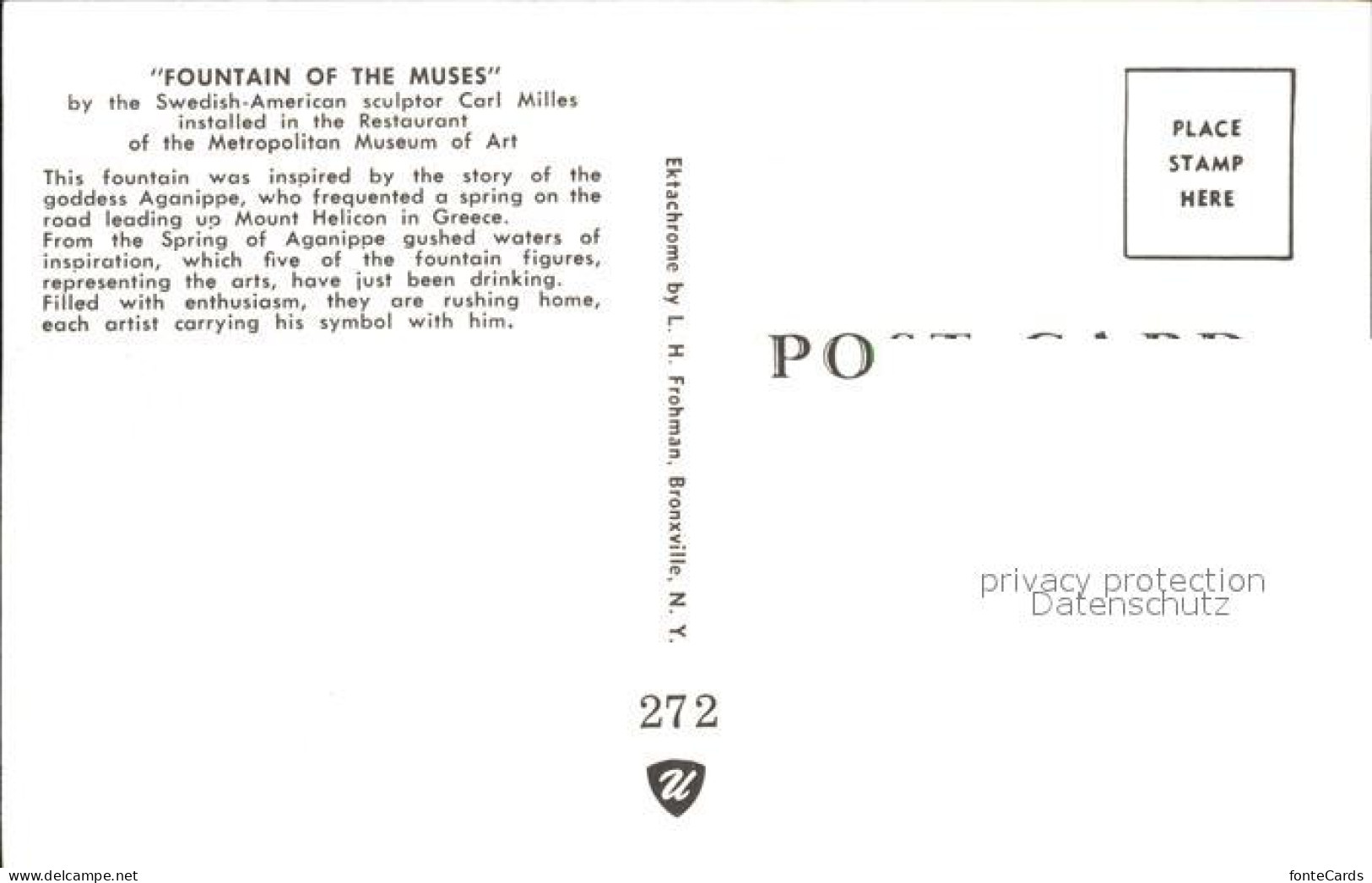 71942244 New_York_City Fountain Of The Muses Of The Metropolitan Museum Of Art - Other & Unclassified