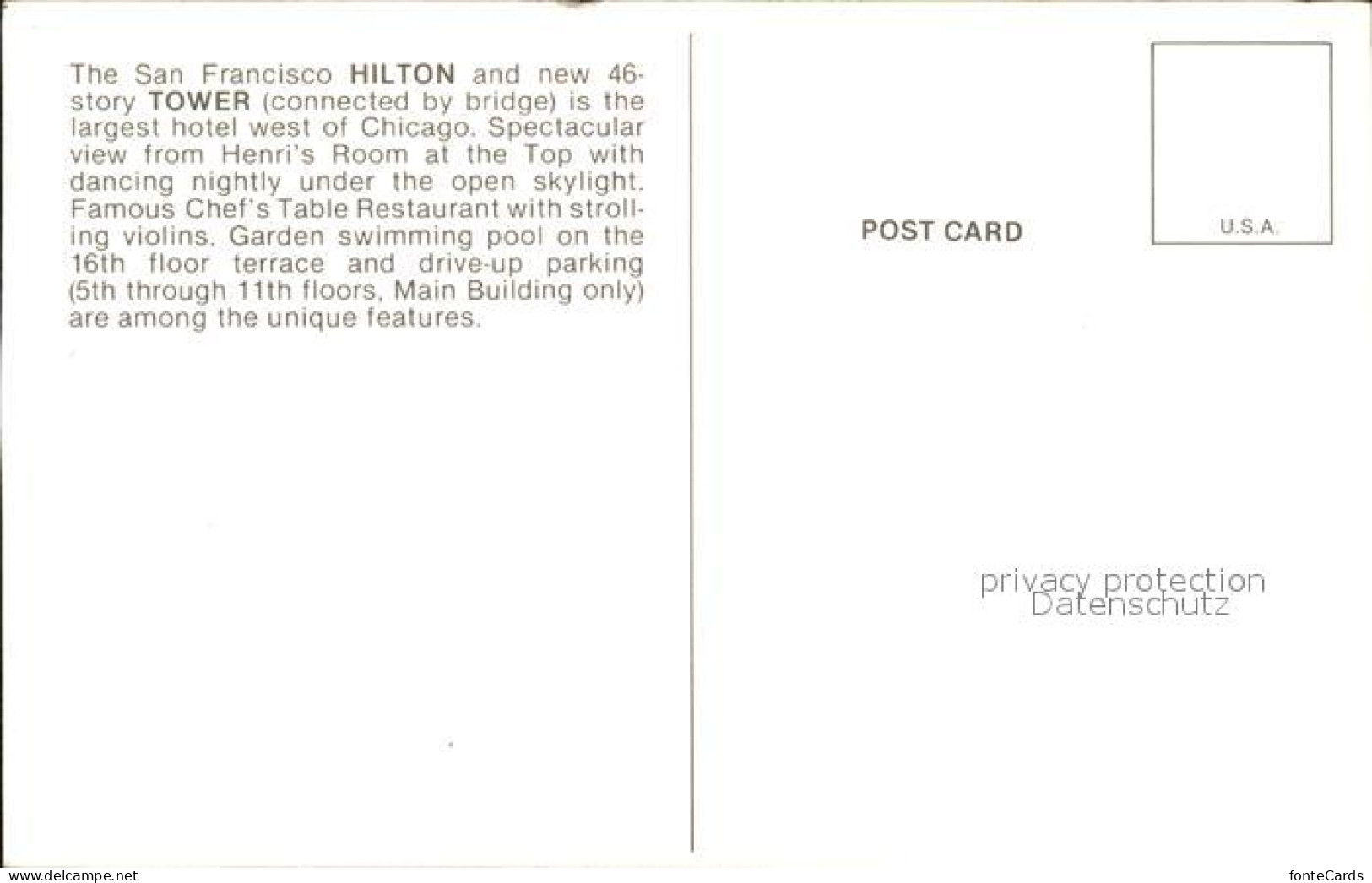 71941892 San_Francisco_California Hilton Hotel Tower Restaurant Skyscraper - Autres & Non Classés