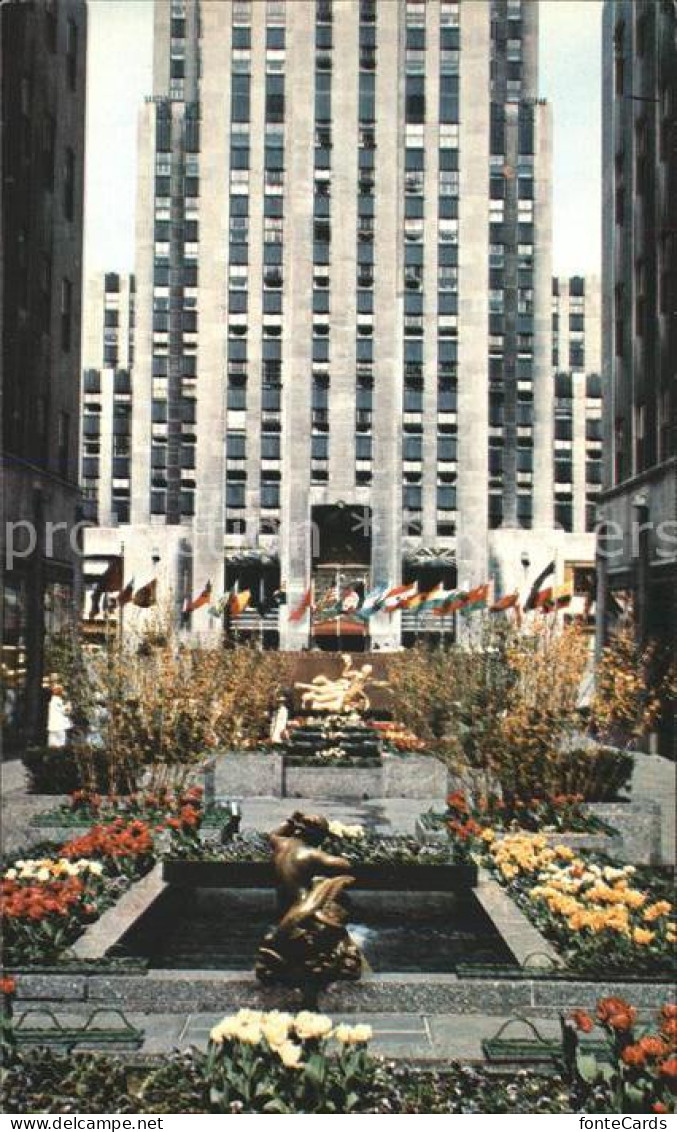 71941877 New_York_City Rockefeller Center Building Flower Garden - Sonstige & Ohne Zuordnung