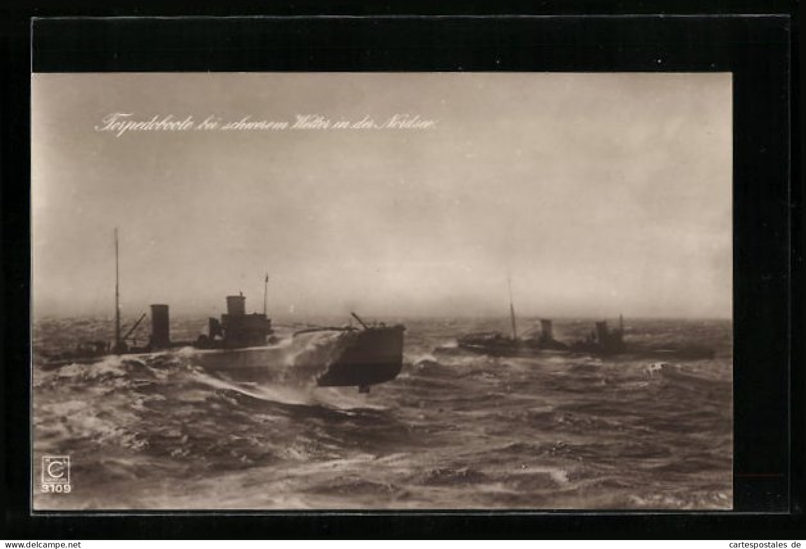 AK Torpedoboote Bei Schwerem Wetter In Der Nordsee  - Krieg