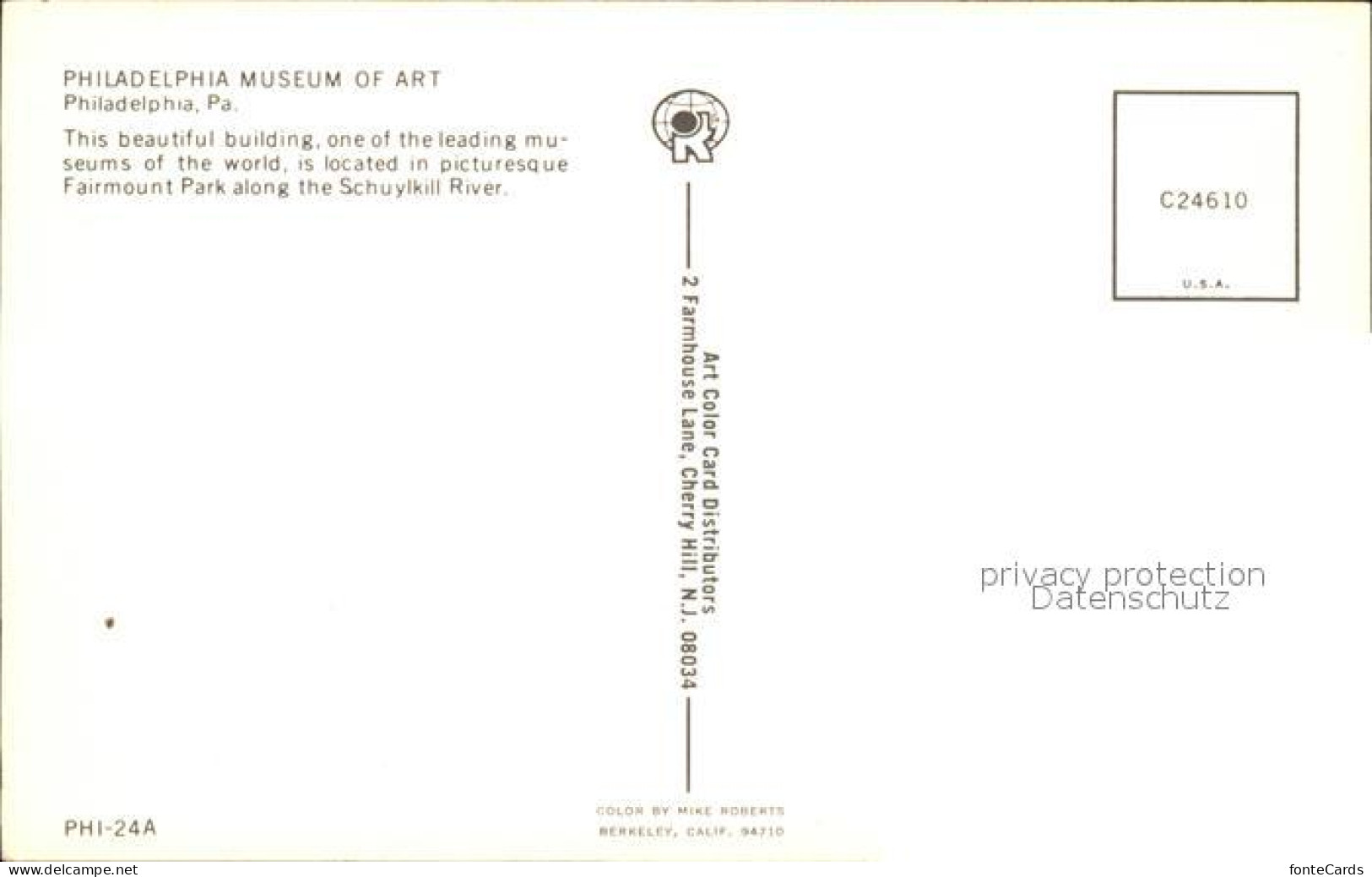 71940930 Philadelphia Pennsylvania Museum Of Art Fairmount Park Schuylkill River - Autres & Non Classés