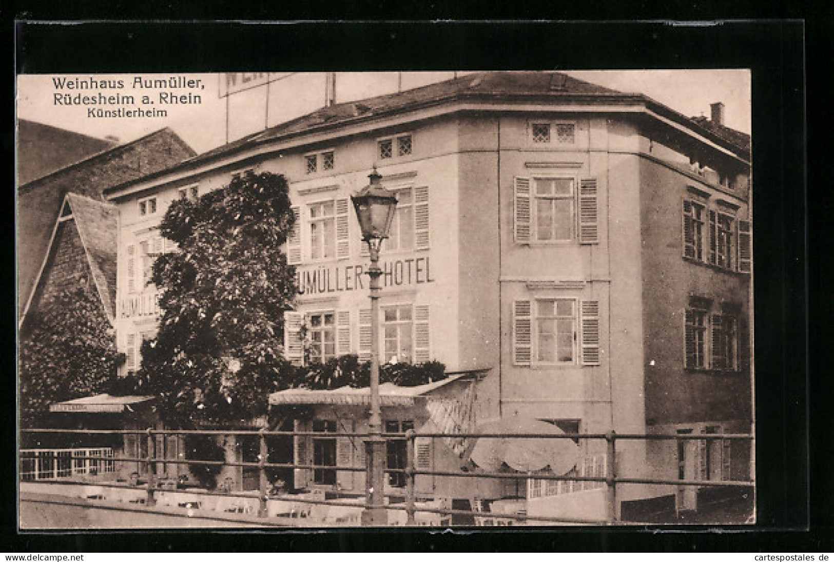 AK Rüdesheim A. Rhein, Weinhaus Aumüller, Hotel  - Ruedesheim A. Rh.