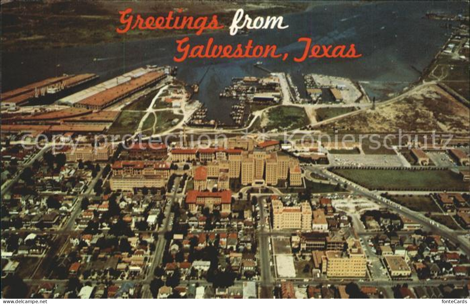 71940922 Galveston_Texas Aerial View Hospitals Yacht Basin - Autres & Non Classés