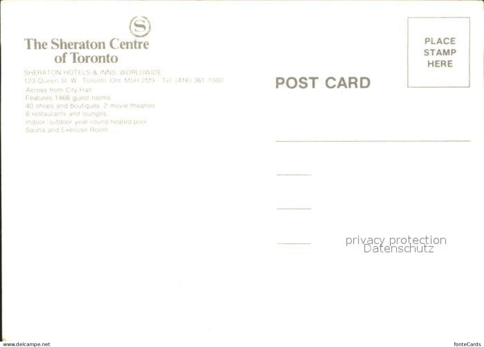 71934368 Toronto Canada Sheraton Centre   - Unclassified
