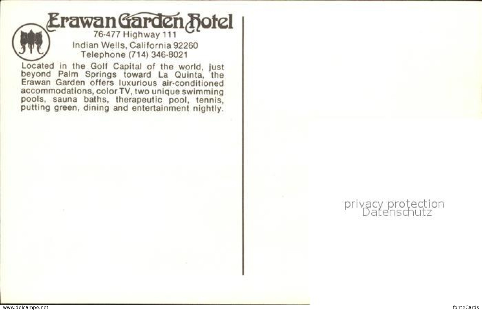 71926574 Indian_Wells_California Erawan Garden Hotel - Autres & Non Classés