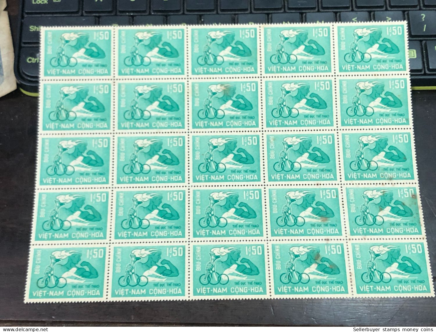 Vietnam South Sheet Stamps Before 1975(1$ 50 Physical Culture1965) 1 Pcs25 Stamps Quality Good - Vietnam