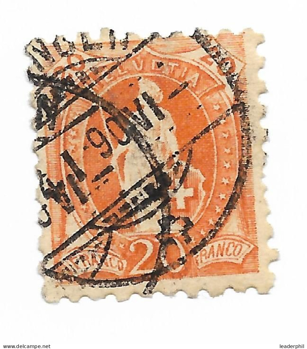 SWITZERLAND Mi# 58X B Used 2 Teeth Are Missing - Gebraucht