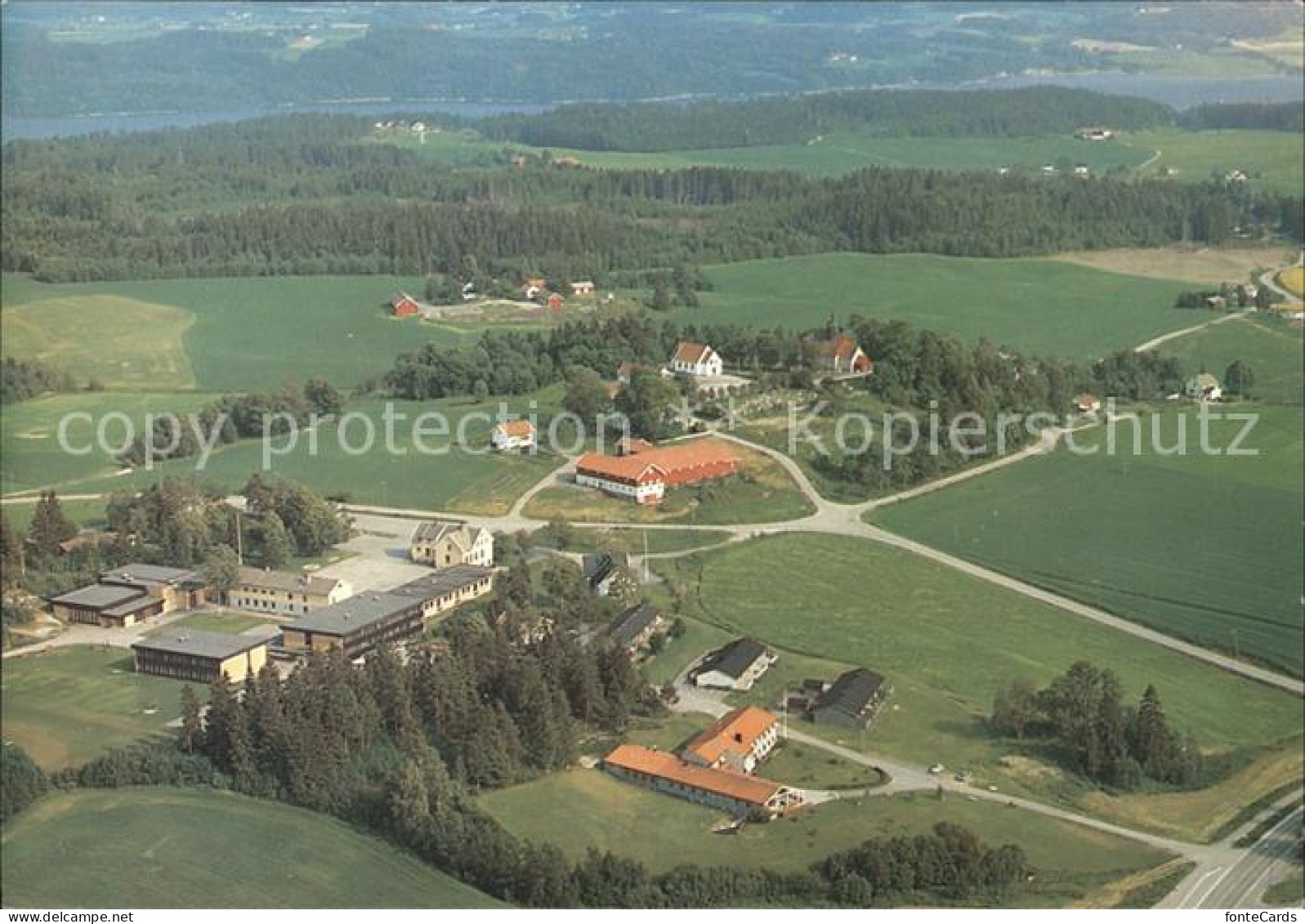 71915687 Skiptvet Skiptvet Kirke Kirkelund Skole Fliegeraufnahme Norwegen - Norway