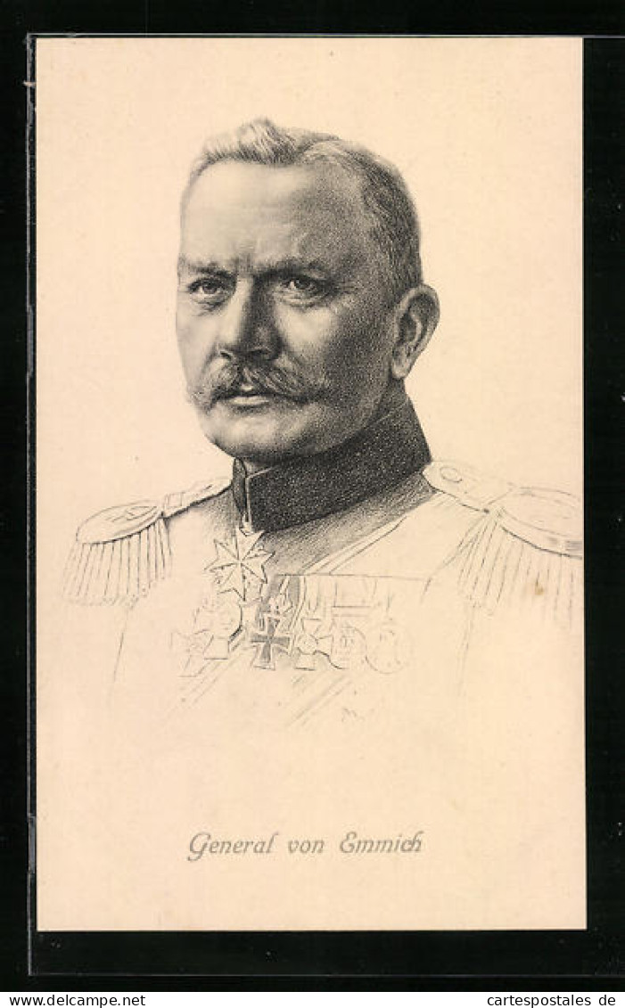 AK Heerführer General Von Emmich In Uniform  - Guerre 1914-18