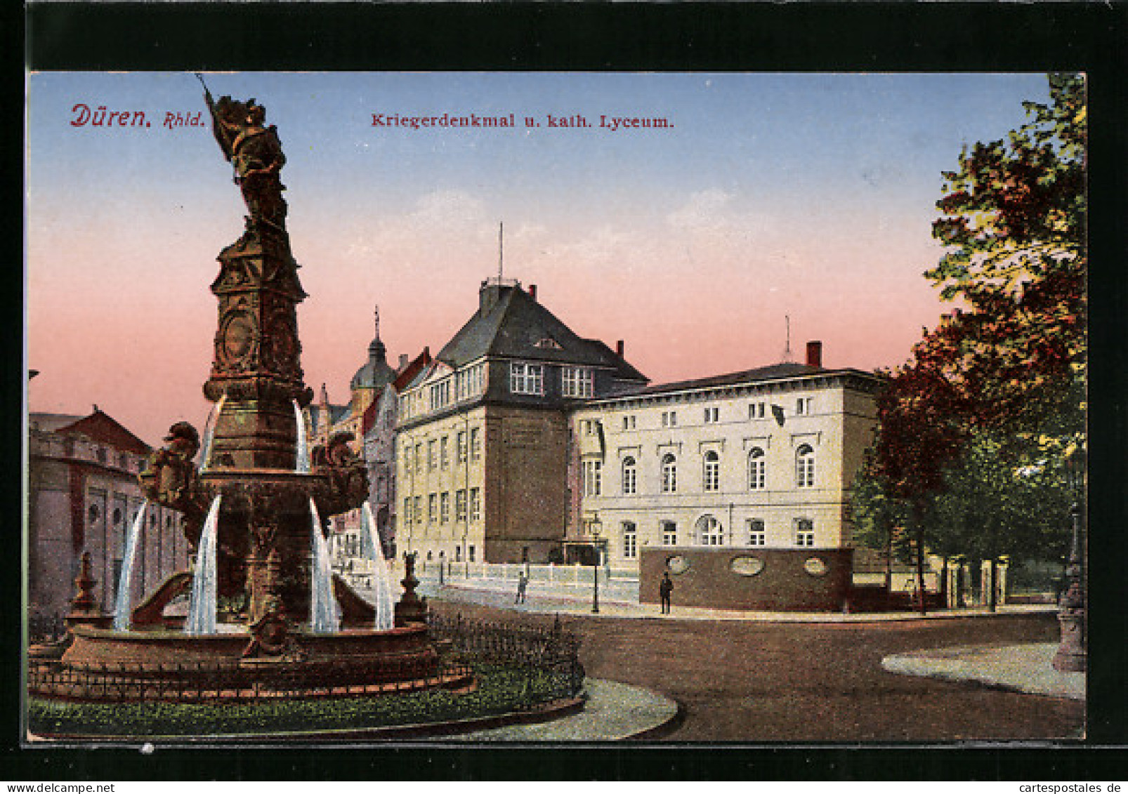 AK Düren /Rhld., Kriegerdenkmal Und Katholisches Lyceum  - Düren