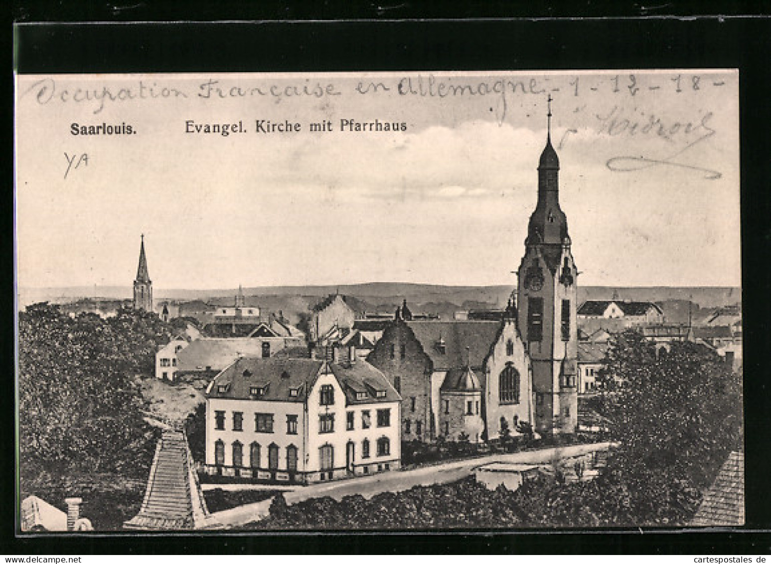 AK Saarlouis, Evangelische Kirche Mit Pfarrhaus  - Kreis Saarlouis