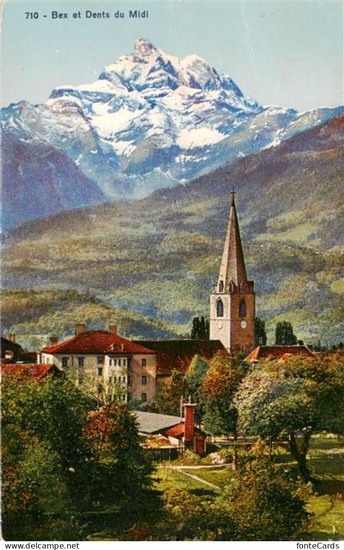 13931830 Bex-les-Bains_VD Ortsansicht Mit Kirche Blick Gegen Dents Du Midi - Other & Unclassified