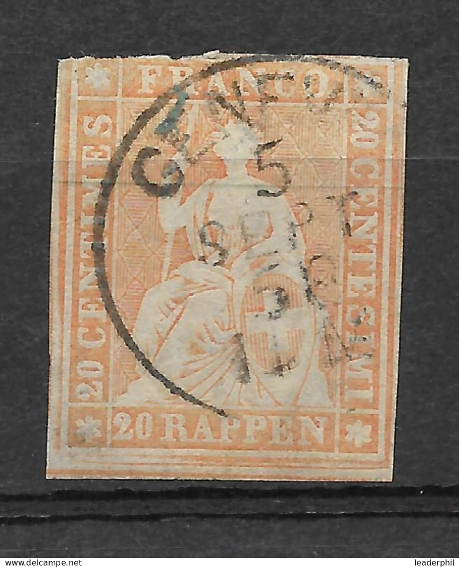 SWITZERLAND Yv# 29b USED A Small Thin Dot - Used Stamps