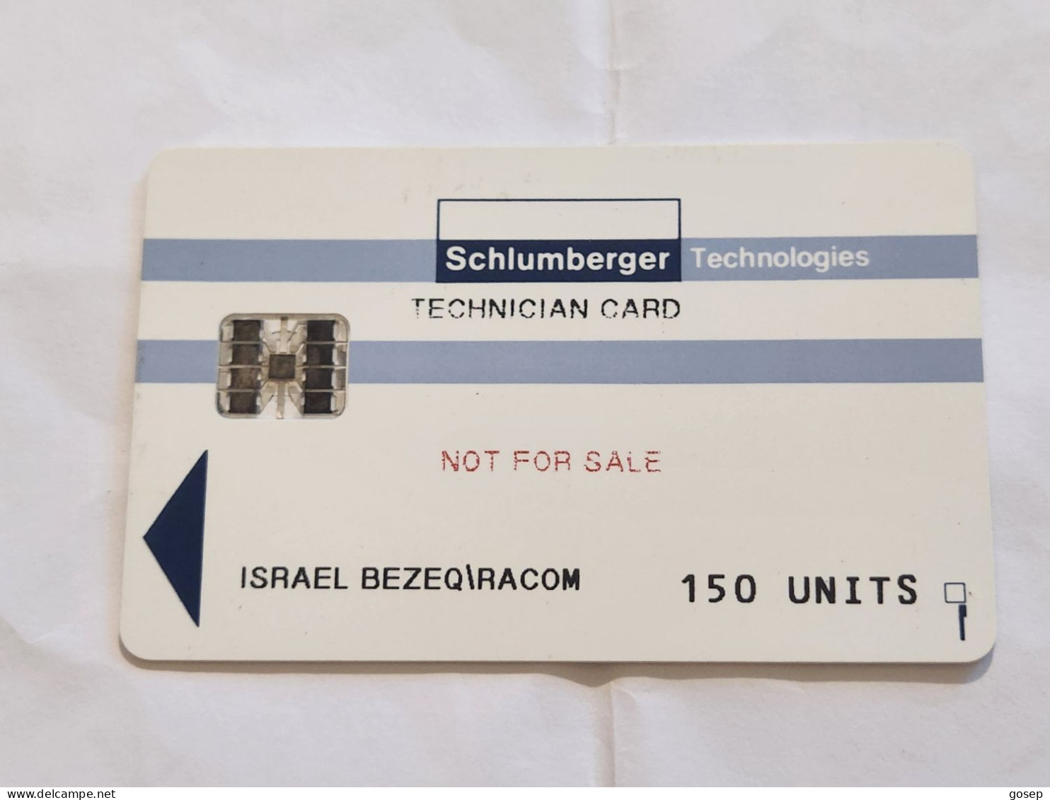 ISRAEL-BEZEQ/RACOM-TECHNICIAN CARD-(SCHLUMBERGER)-(150UNITS)-OUT SIDE WHITE-+5CARD PREPIAD FREE - Israel