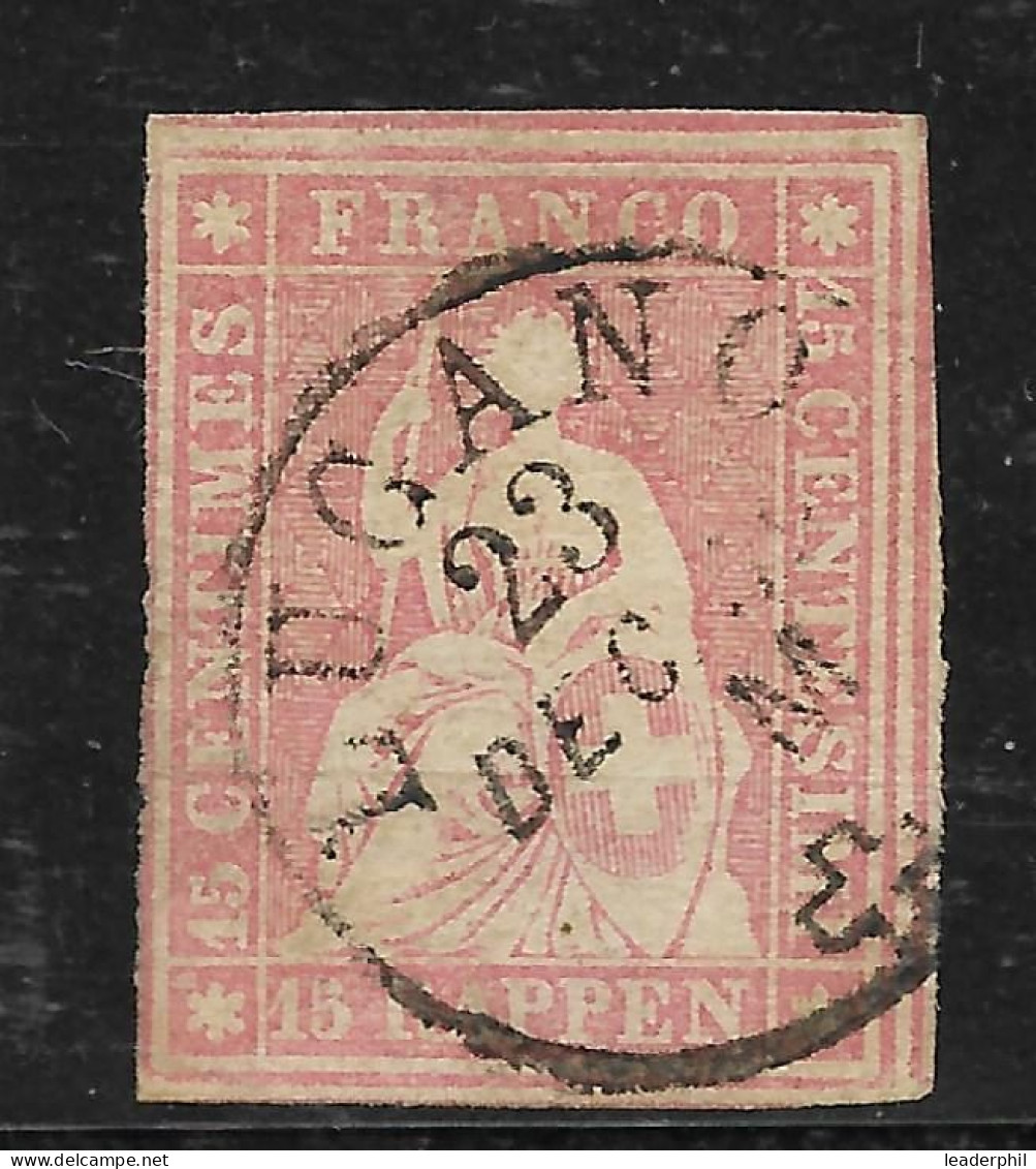 SWITZERLAND Yv# 28c USED LUGANO Cancel - Gebruikt