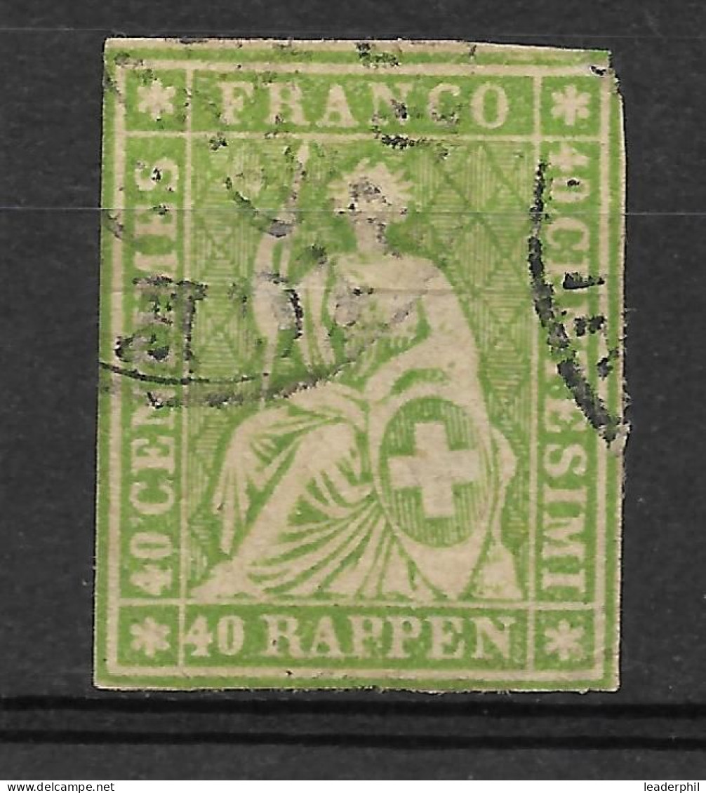 SWITZERLAND Mi# 17II AyR A Small Thin Spot - Used Stamps