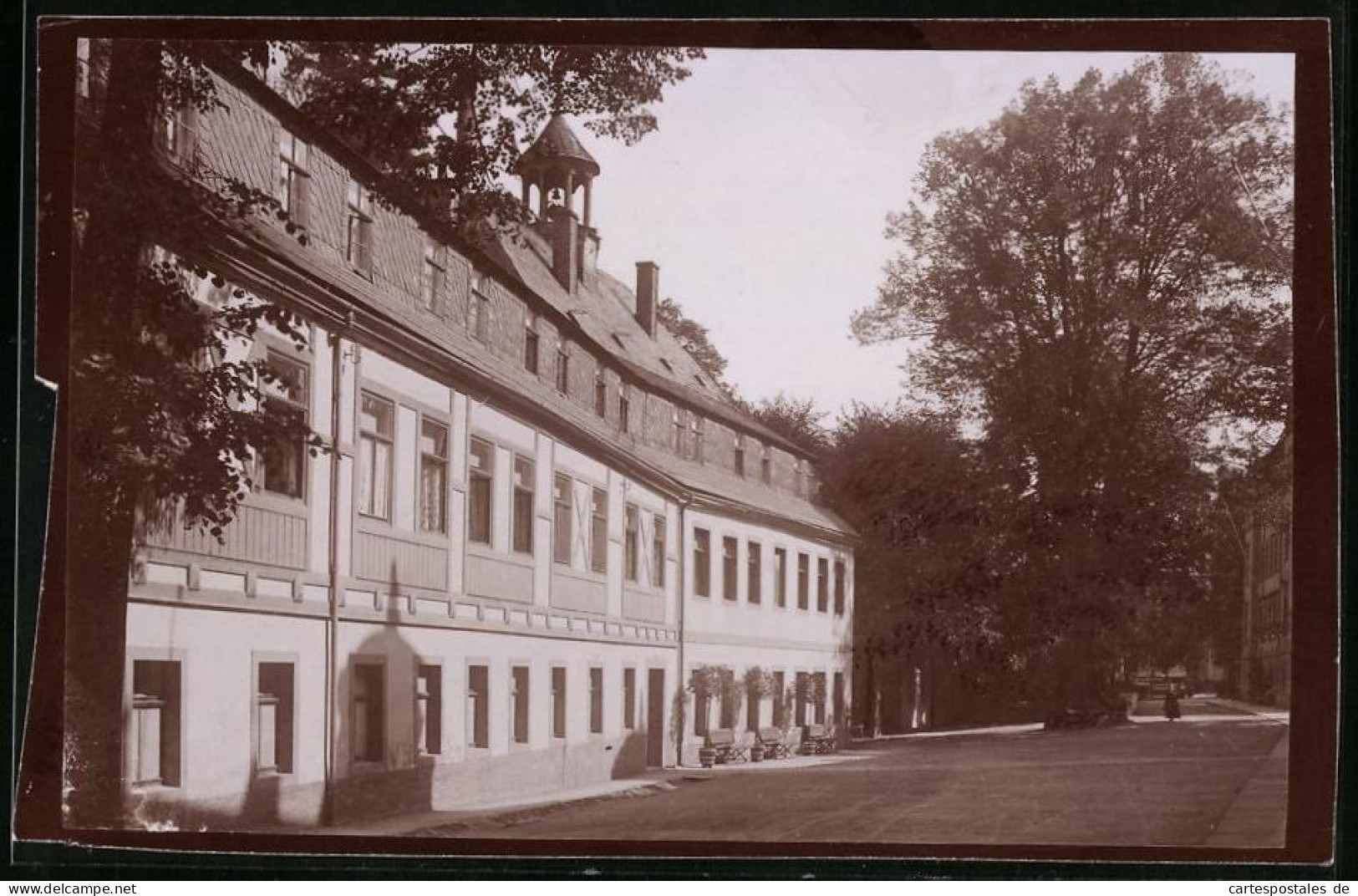 Fotografie Brück & Sohn Meissen, Ansicht Wolkenstein I. Erzg., Strassenpartie Mit Dem Badehaus, Spiegelverkehrt  - Lieux