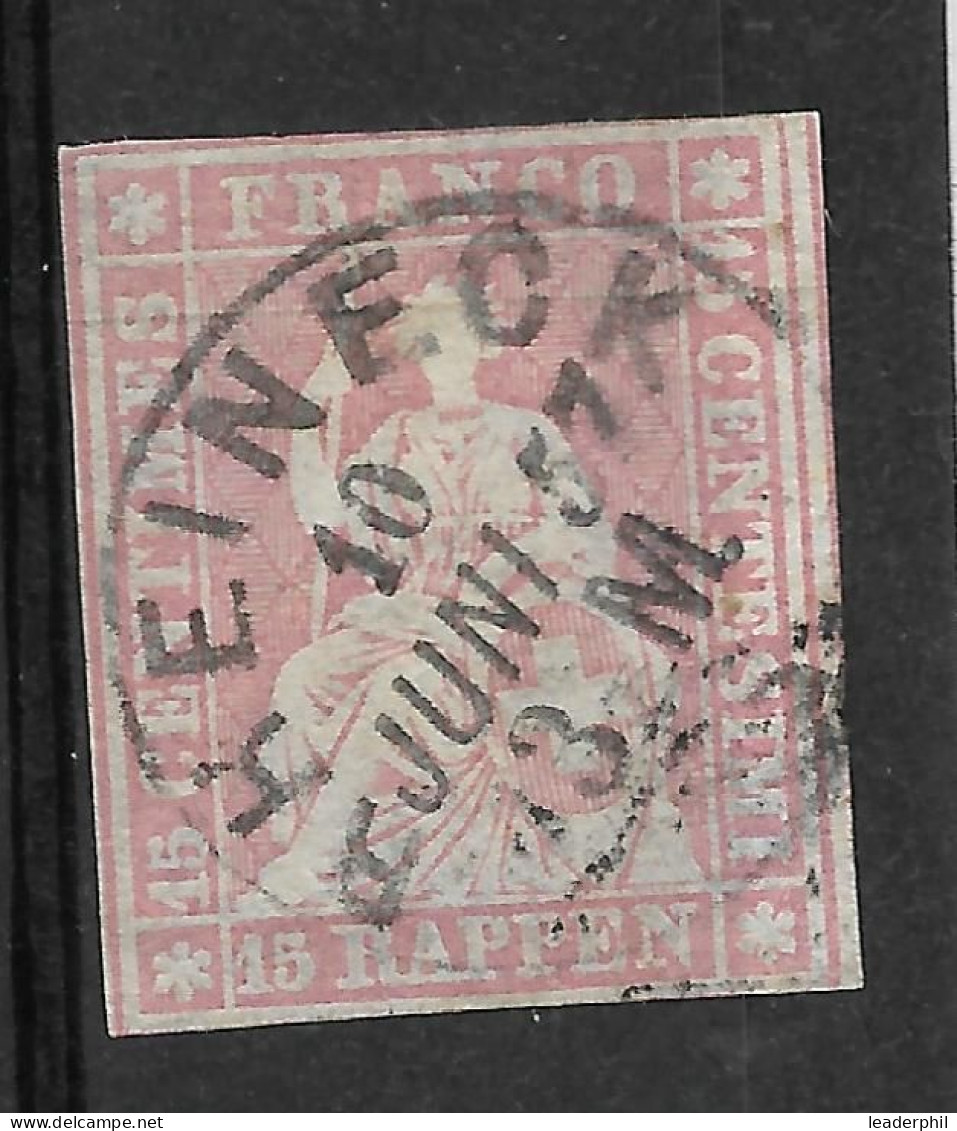SWITZERLAND Yv#28c USED Signed At Back - Used Stamps