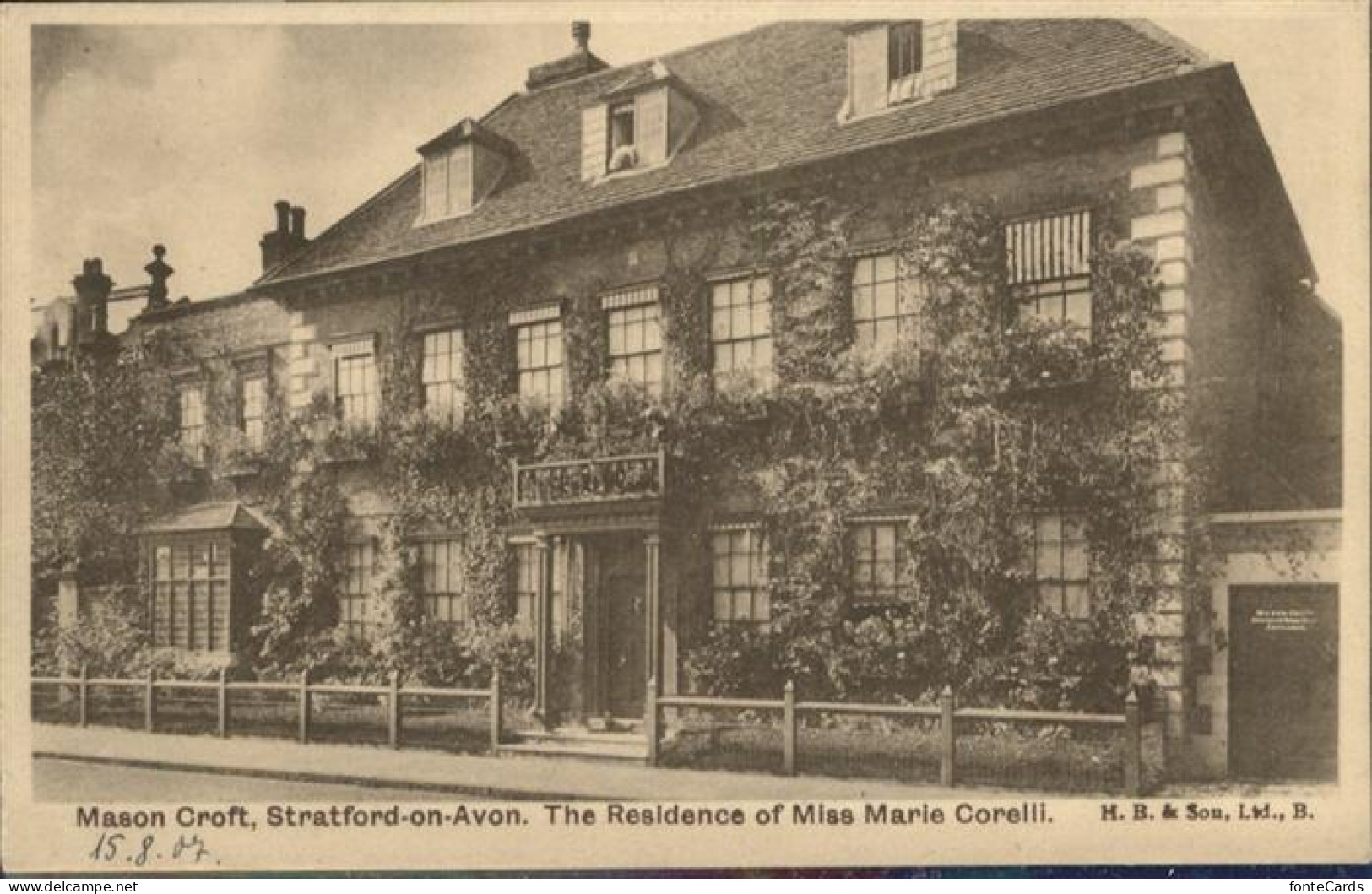 10986177 Stratford-on-Avon Residence Miss Marie Corelli Stratford-on-Avon - Autres & Non Classés