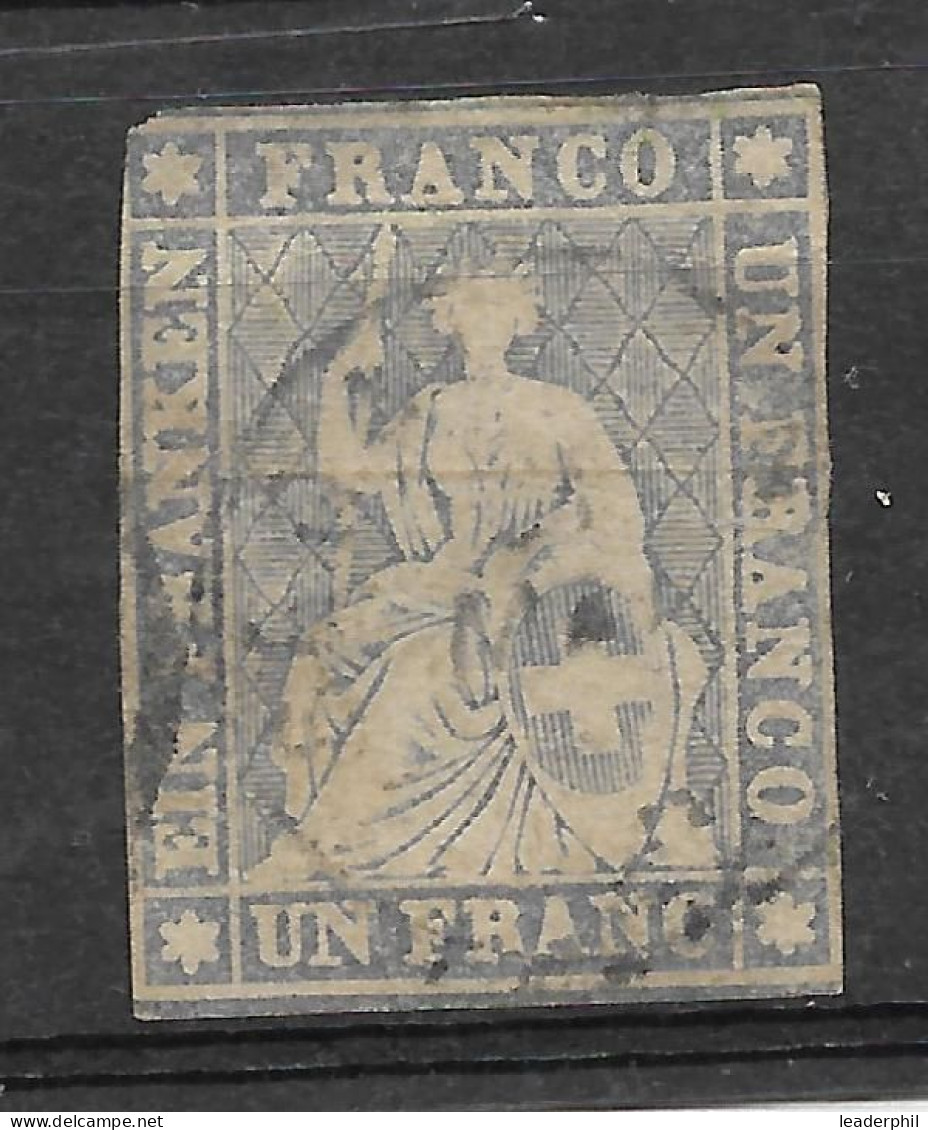 SWITZERLAND Yv# 31b USED W/a Little Thin And A Cut To The Side - Oblitérés