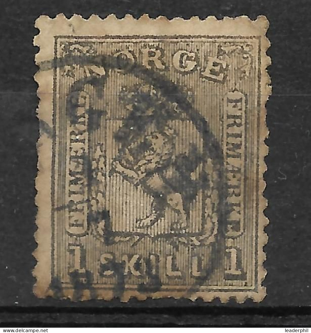 NORWAY Sc# 11 USED On Paper Fragment - Used Stamps