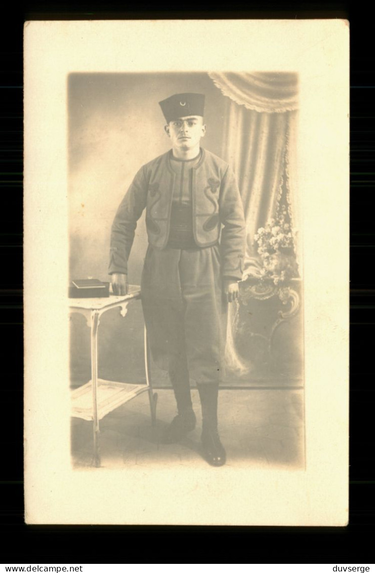 Carte Photo Militaire Tirailleur Du 1er Zouave Colea ( Kolea ) Algerie Janvier 1918 ( Format 9cm X 14cm ) - Régiments
