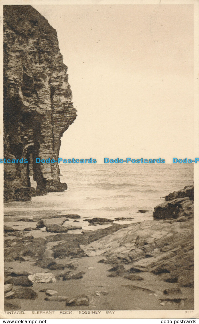 R059730 Tintagel. Elephant Rock. Bossiney Bay. Photochrom. No 9113. 1942 - World