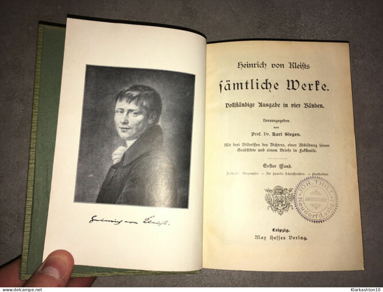 Heinrich Von Kleists Sämtliche Werke HESSES 4 Bänden In 1 Büchern SIEGEN - Autres & Non Classés