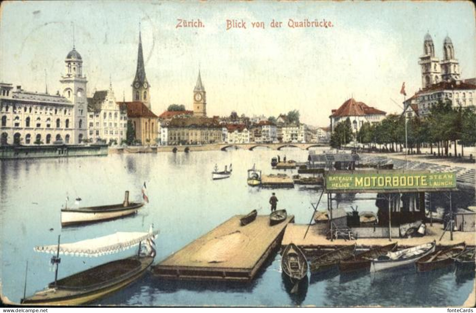 10957845 Zuerich Quaibruecke Schiff Zuerich - Other & Unclassified