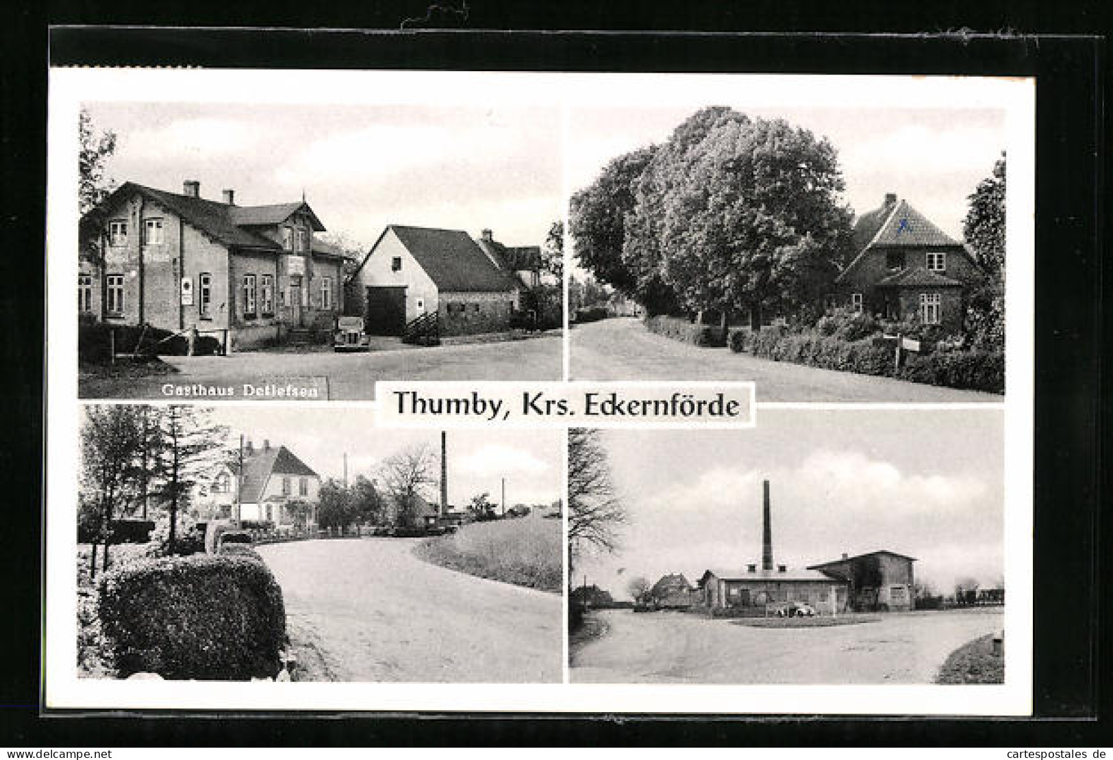 AK Thumby /Krs. Eckernförde, Gasthaus Detlefsen Und Strassenpartie  - Eckernfoerde