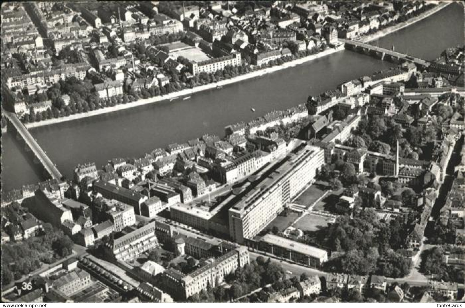 10957796 Basel BS Fliegeraufnahme  Buergerspital Johannoter Mittlere Rheinbrueck - Autres & Non Classés