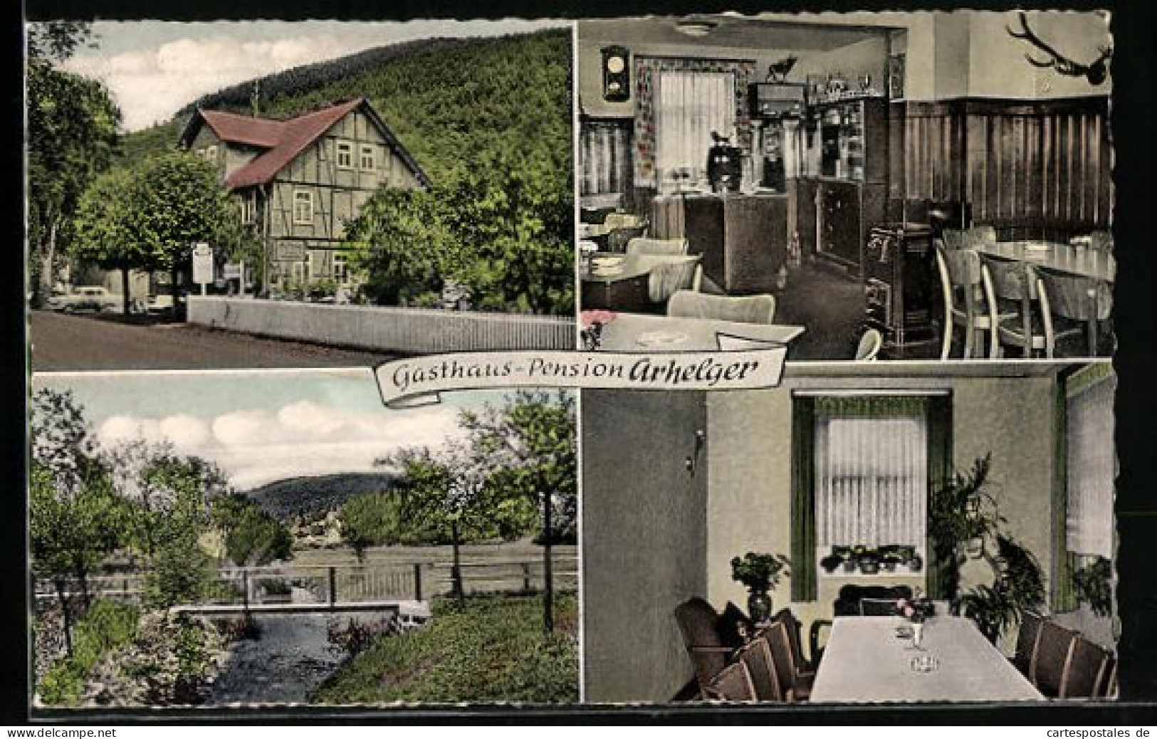 AK Rittershausen /Dillkreis, Gasthaus-Pension Willi Arhelger, Innenansichten  - Autres & Non Classés