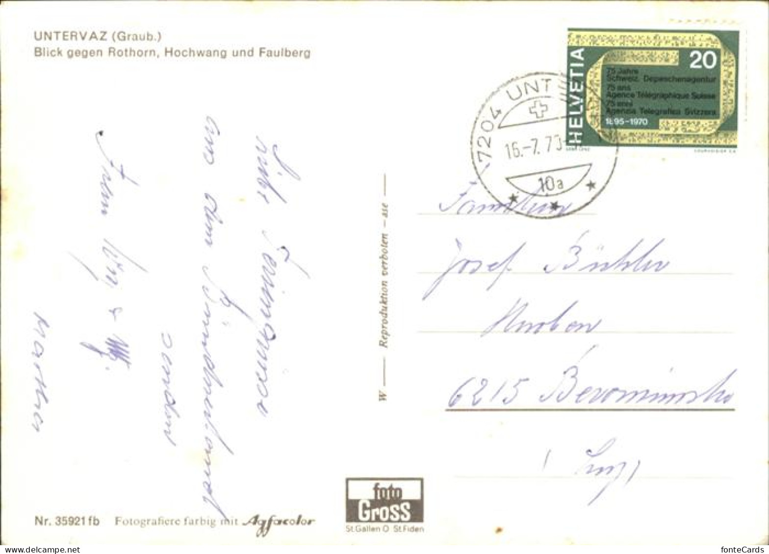 10957486 Untervaz Rothorn Hochwang Faulberg Untervaz - Other & Unclassified