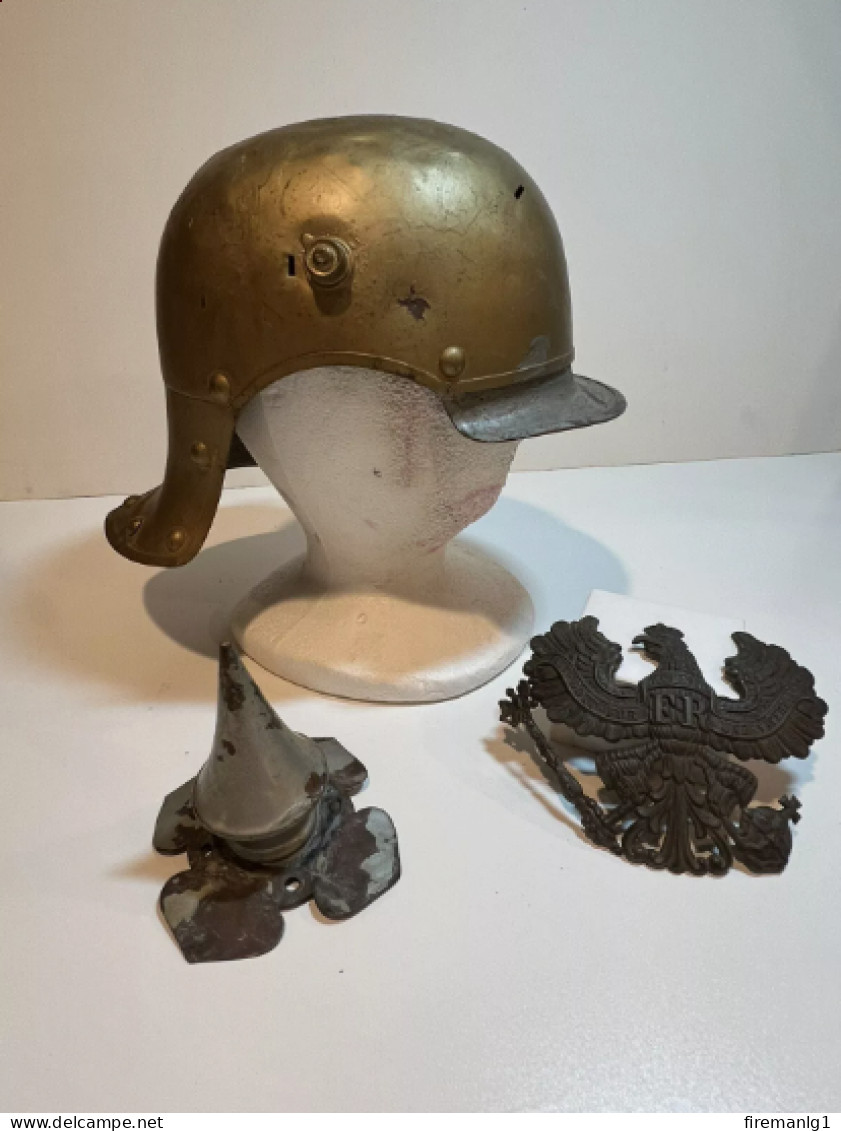 WW1 1915 German/Prussian Spike Helmet Lobster Tail Stamped - Headpieces, Headdresses