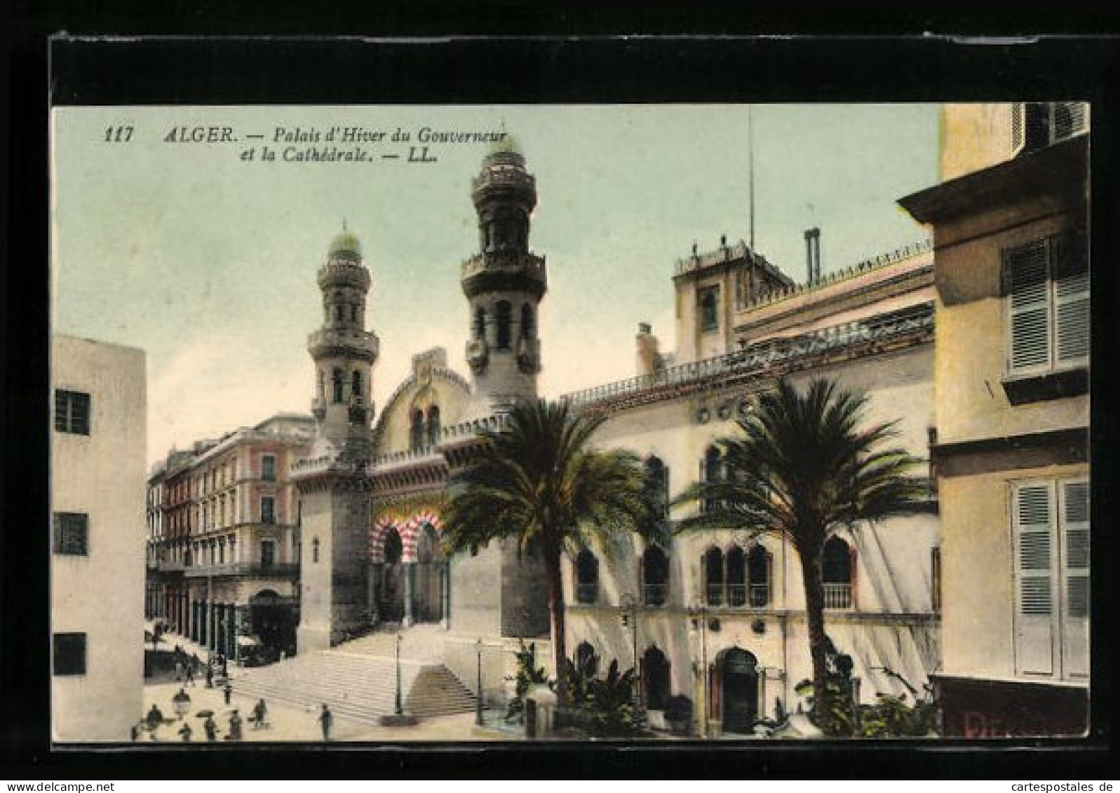 CPA Alger, Palais D`Hiver Du Gouverneur Et La Cathédrale  - Algiers