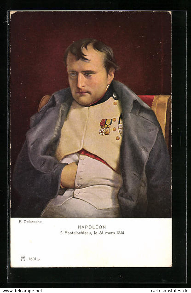 Künstler-AK Napoleon à Fontainebleau 1814  - Personnages Historiques