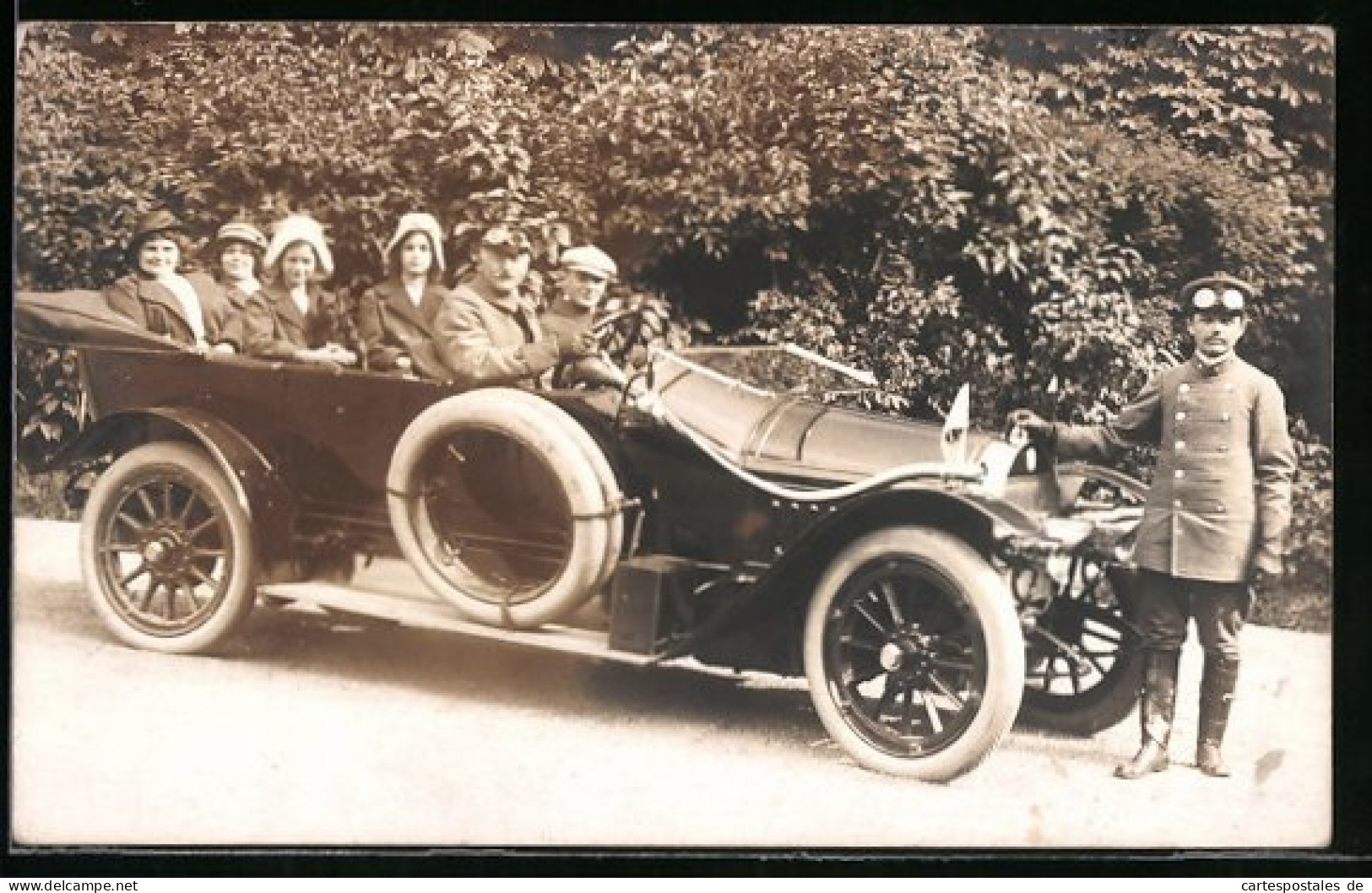 AK Ausflug Im Auto, Cabriolet  - Passenger Cars