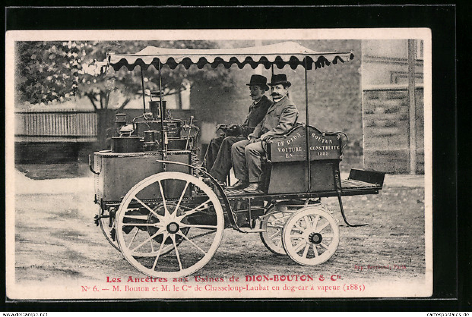 AK Les Ancetres Aux Usines De Dion-Bouton & Cie., M. Bouton Et M. Le Cte. De Chasseloup-Laubat  - Passenger Cars