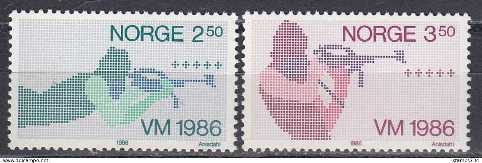 Norway 1986 - Biathlon-WM, Mi-Nr. 940/41, MNH** - Neufs