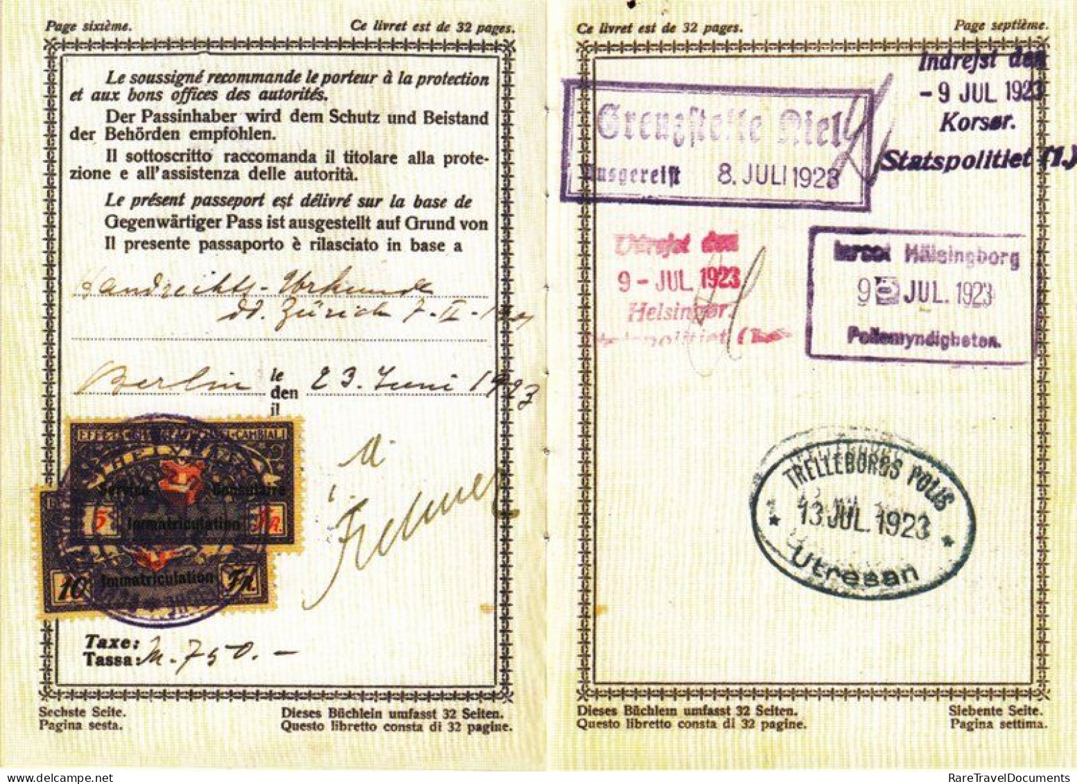 Passport - ALBERT EINSTEIN - Switzerland - Collector's Edition! - Historical Documents