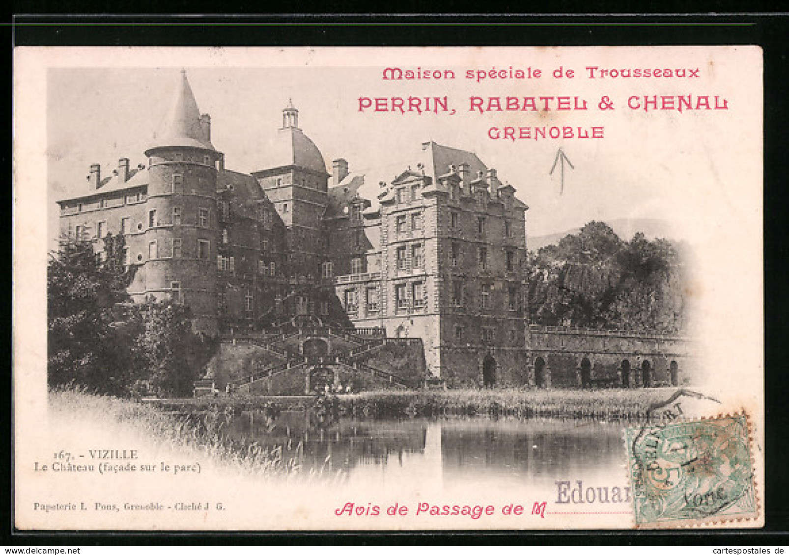 CPA Vizille, Le Chateau (facade Sur Le Parc)  - Vizille
