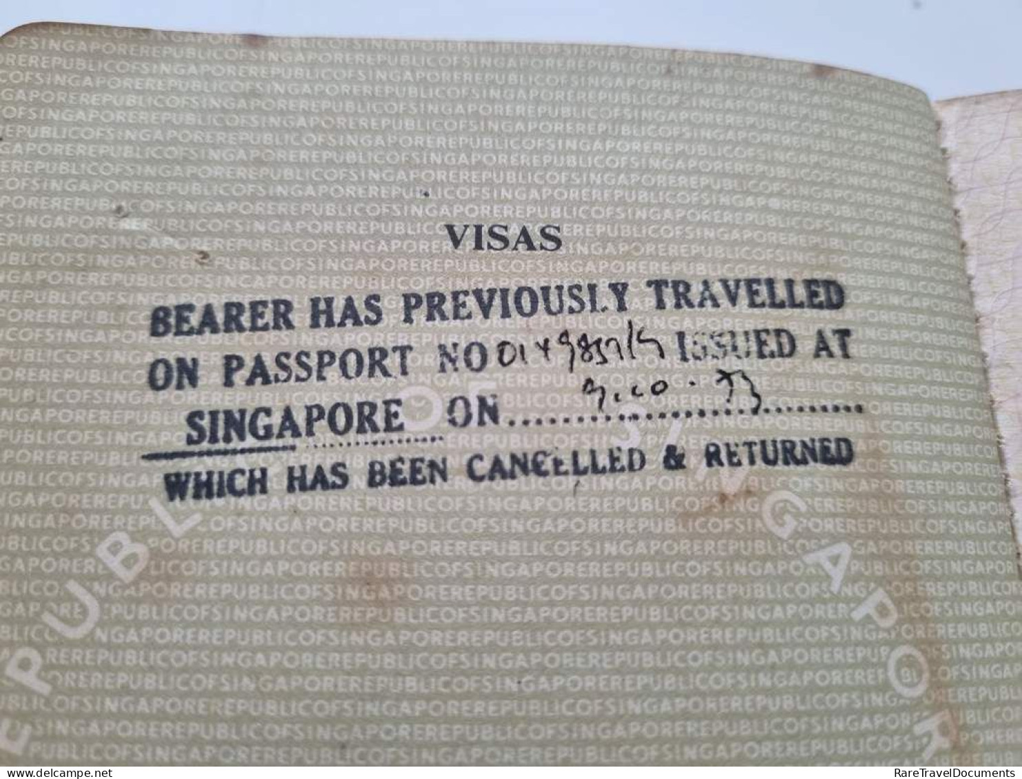 SINGAPORE Passport Passeport Reisepass of a School Principal - FREE SHIPPING!
