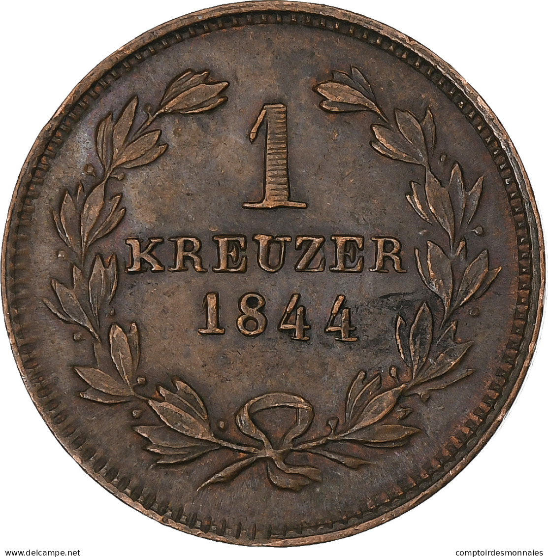 Etats Allemands, BADEN, Leopold I, 3 Kreuzer, 1844, Karlsruhe, Cuivre, SUP - Petites Monnaies & Autres Subdivisions