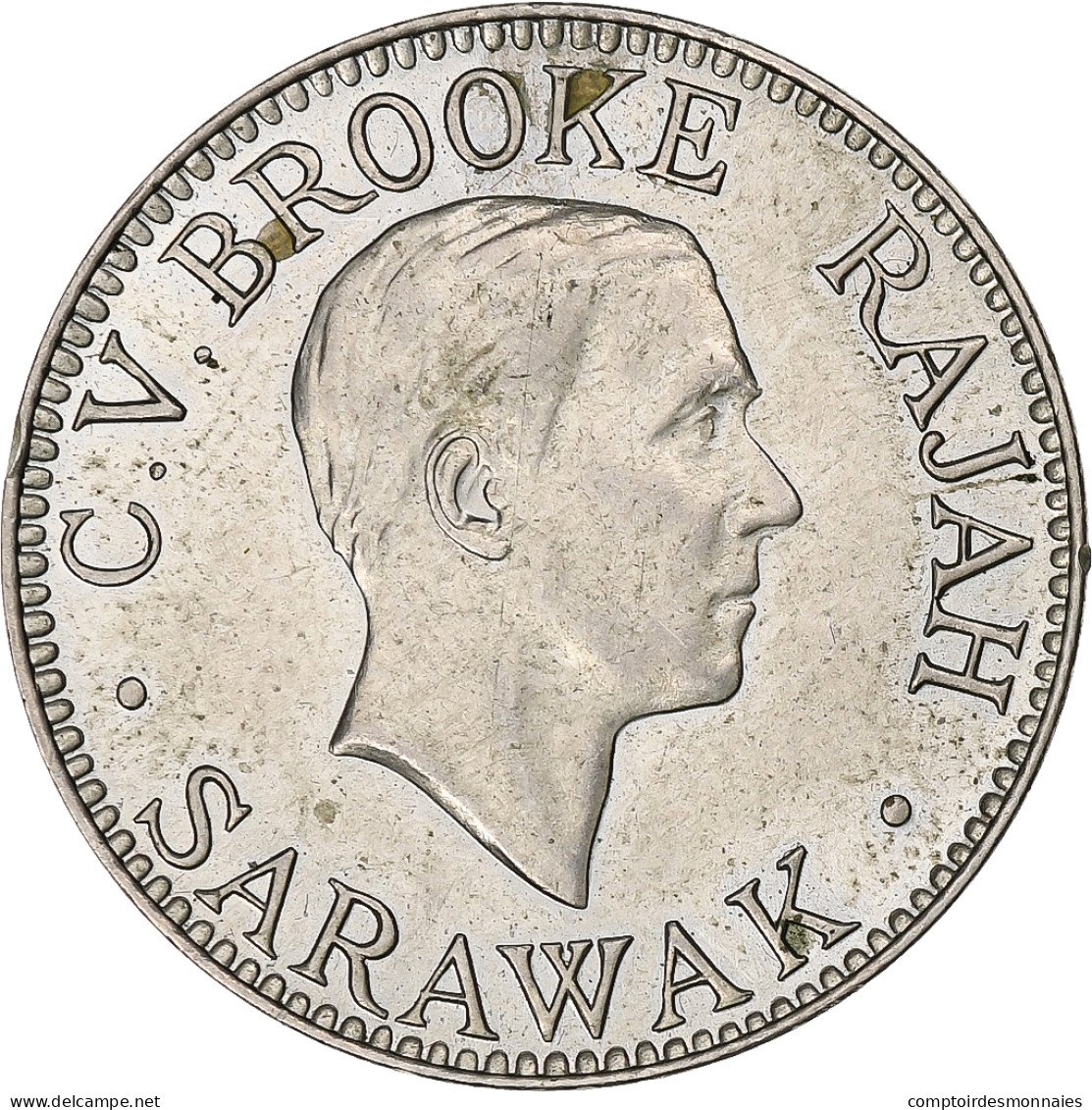 Sarawak, George V, 10 Cents, Brooke Rajah, 1934, Heaton, Cupro-nickel, SUP - Colonias