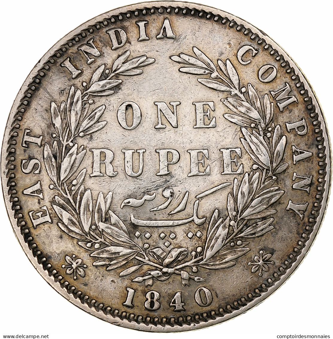 Inde Britannique, Victoria, Rupee, 1840, Argent, TTB+, KM:458 - Colonies