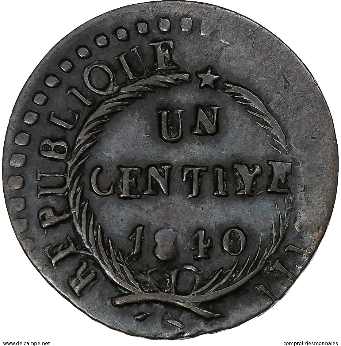 Haïti, Centime, 1840 / AN 37, Cuivre, TTB, KM:A21 - Haïti