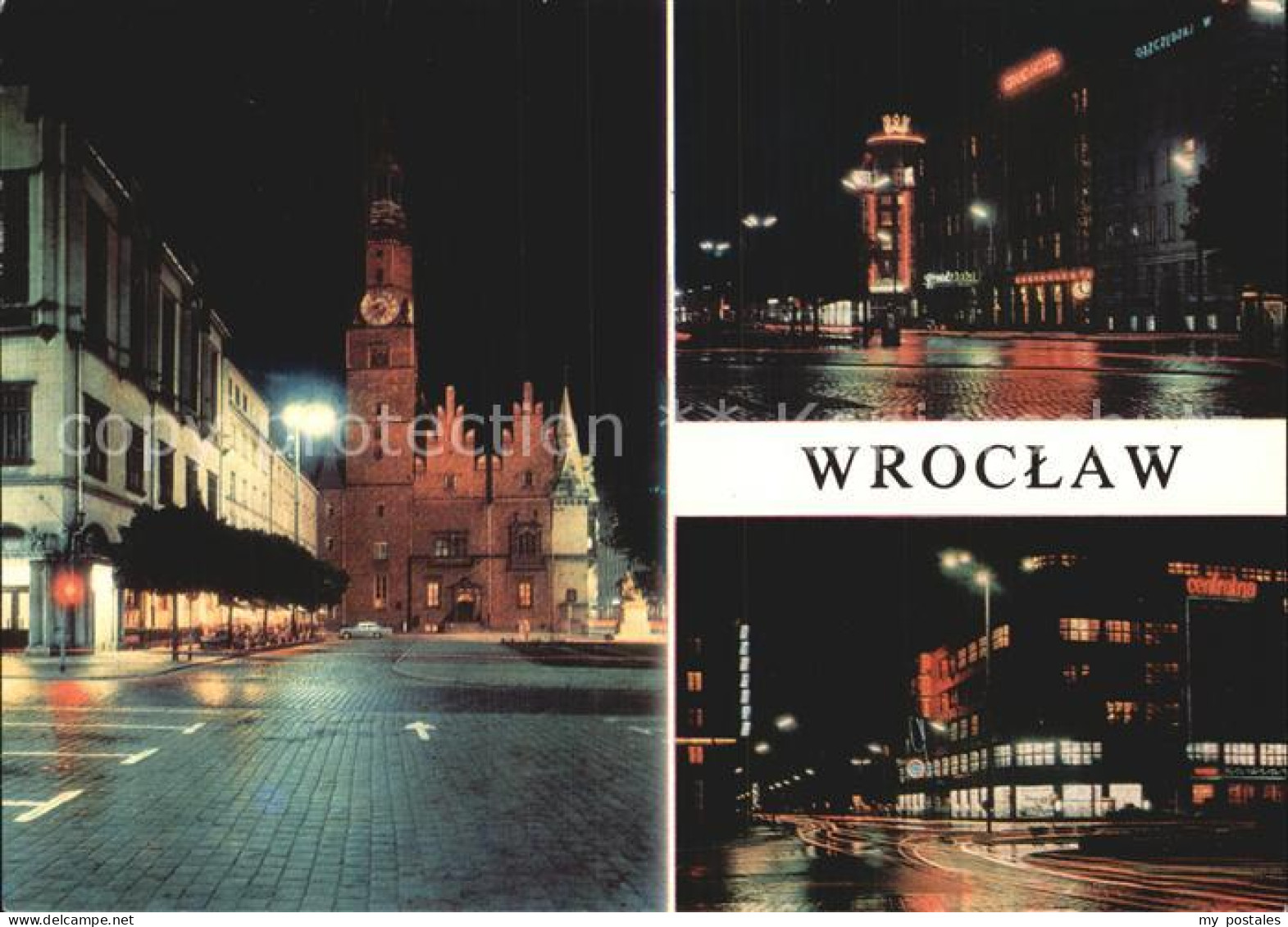 72520477 Wroclaw Rathaus Nachtaufnahme  - Polen