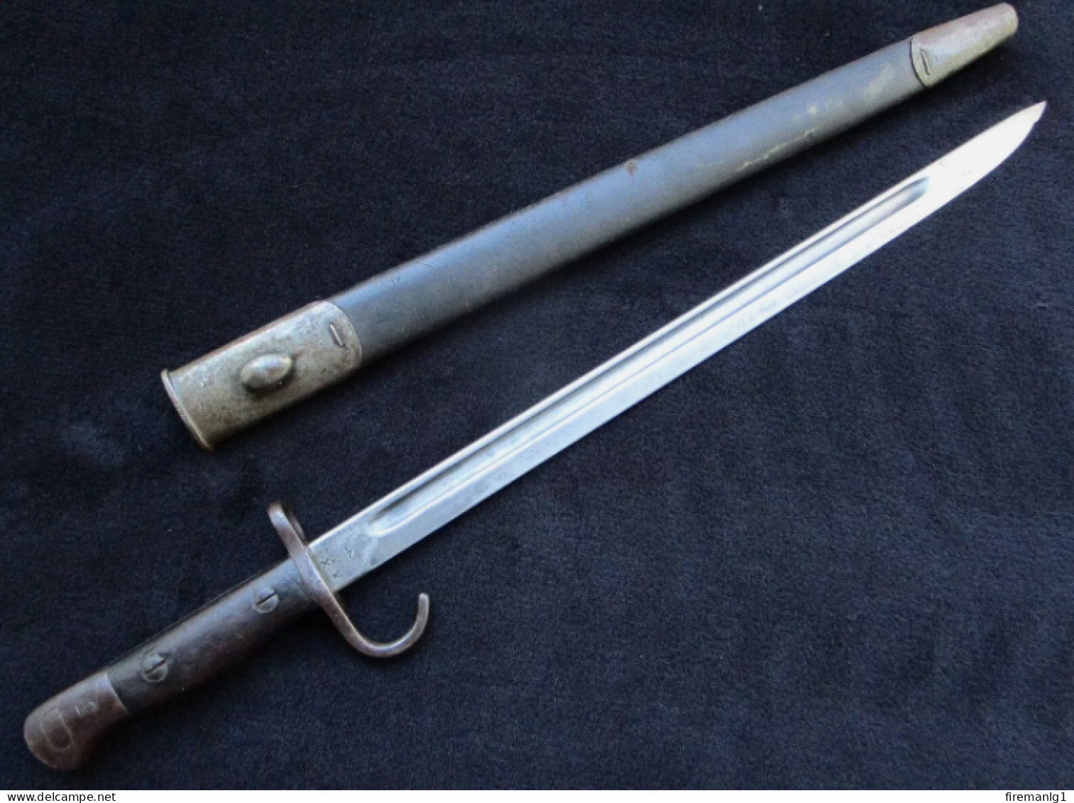 VERY RARE ORIGINAL WW1 BRITISH SMLE M1907 BAYONET AND SCABBARD MADE BY WILKINSON - Armes Blanches